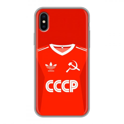 Дизайнерский силиконовый чехол для Iphone x10 Флаг Герб СССР
