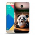 Дизайнерский силиконовый чехол для Samsung Galaxy A9 смешная панда