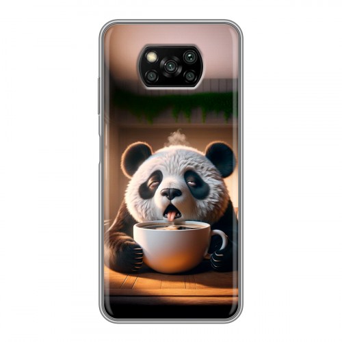 Дизайнерский пластиковый чехол для Xiaomi Poco X3 смешная панда