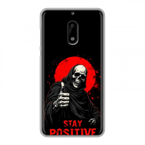 Дизайнерский пластиковый чехол для Nokia 6 смешной скелет