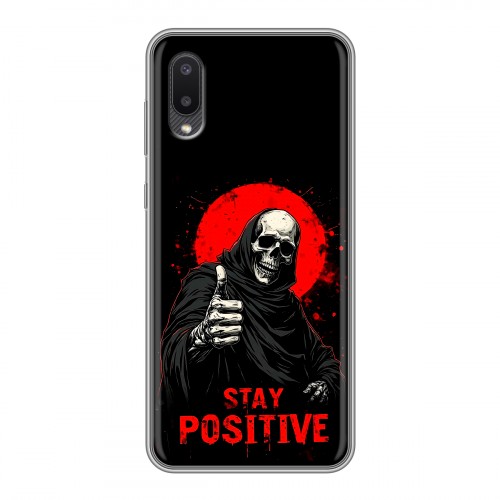 Дизайнерский силиконовый чехол для Samsung Galaxy A02 смешной скелет