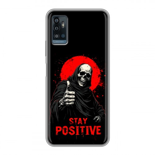 Дизайнерский силиконовый чехол для ZTE Blade A71 смешной скелет