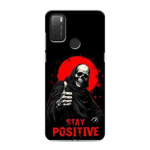 Дизайнерский силиконовый чехол для Alcatel 3L (2021) смешной скелет