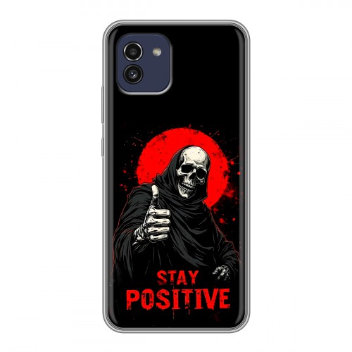 Дизайнерский силиконовый чехол для Samsung Galaxy A03 смешной скелет