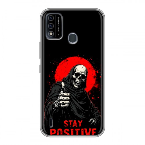 Дизайнерский силиконовый чехол для Itel A48 смешной скелет