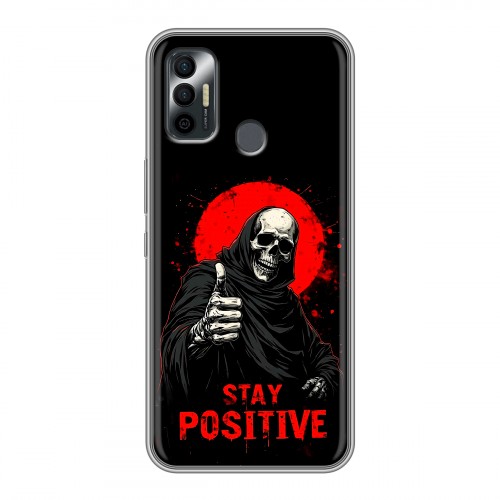 Дизайнерский силиконовый чехол для Tecno Spark 7 смешной скелет