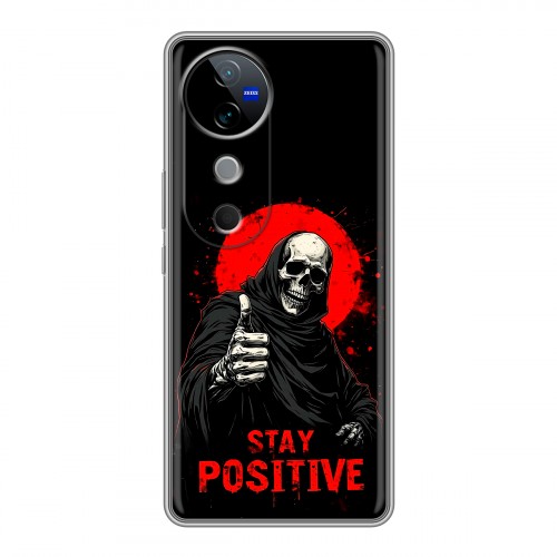 Дизайнерский силиконовый чехол для Vivo V40 5G смешной скелет