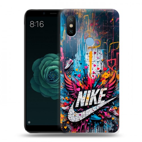 Дизайнерский силиконовый чехол для Xiaomi Mi A2 Nike Найк