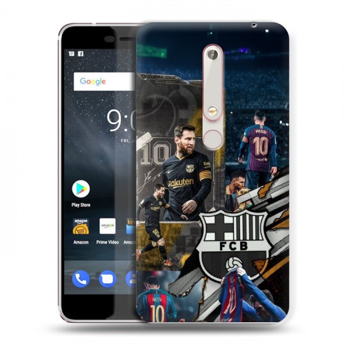 Дизайнерский пластиковый чехол для Nokia 6 (2018) Messi Barcelona