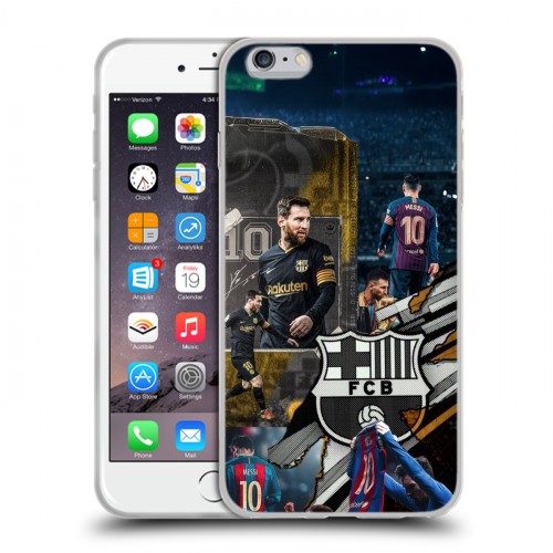 Дизайнерский силиконовый чехол для Iphone 6 Plus/6s Plus Messi Barcelona