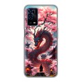 Дизайнерский силиконовый с усиленными углами чехол для OPPO A55 Дракон Японский
