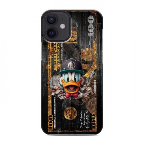 Дизайнерский силиконовый с усиленными углами чехол для Iphone 12 Mini Дональд Дак Доллар