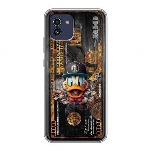 Дизайнерский силиконовый чехол для Samsung Galaxy A03 Дональд Дак Доллар