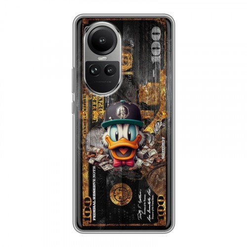 Дизайнерский силиконовый чехол для OPPO Reno10 Дональд Дак Доллар