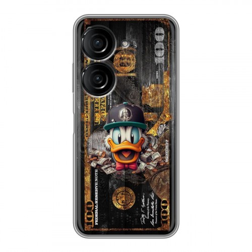 Дизайнерский силиконовый чехол для ASUS ZenFone 9 Дональд Дак Доллар