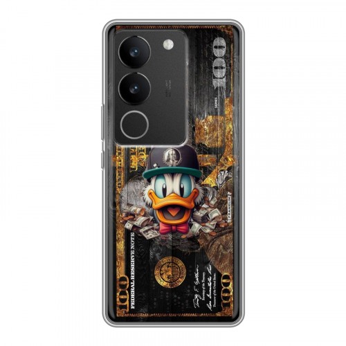 Дизайнерский силиконовый с усиленными углами чехол для Vivo V29 Дональд Дак Доллар