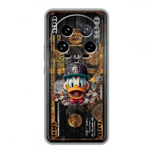 Дизайнерский силиконовый чехол для Xiaomi 14 Ultra Дональд Дак Доллар