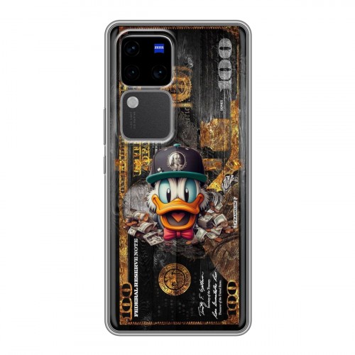 Дизайнерский силиконовый чехол для Vivo V30 Pro Дональд Дак Доллар