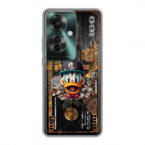 Дизайнерский силиконовый чехол для Oppo Reno 11F Дональд Дак Доллар