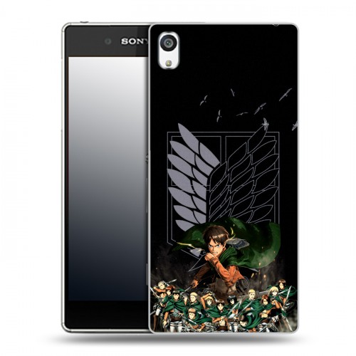 Дизайнерский пластиковый чехол для Sony Xperia E5 Атака титанов