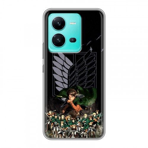 Дизайнерский силиконовый чехол для Vivo V25 Атака титанов