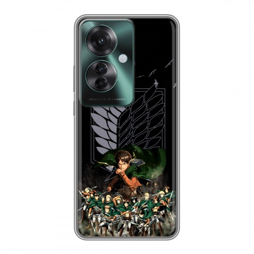 Дизайнерский силиконовый чехол для Oppo Reno 11F Атака титанов