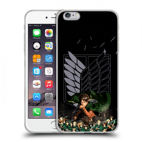 Дизайнерский силиконовый чехол для Iphone 6 Plus/6s Plus Атака титанов