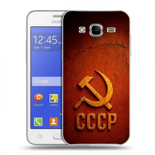 Дизайнерский пластиковый чехол для Samsung Galaxy J7 Флаг Герб СССР