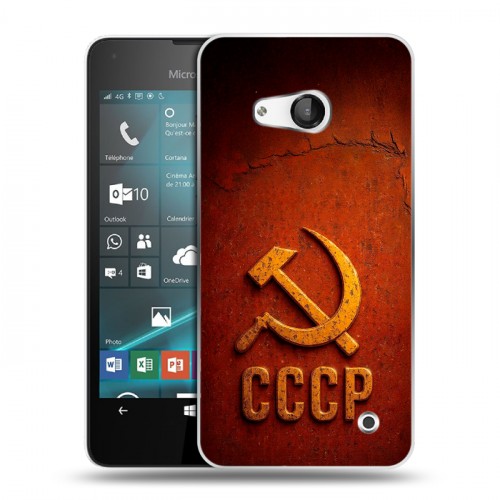 Дизайнерский пластиковый чехол для Microsoft Lumia 550 Флаг Герб СССР