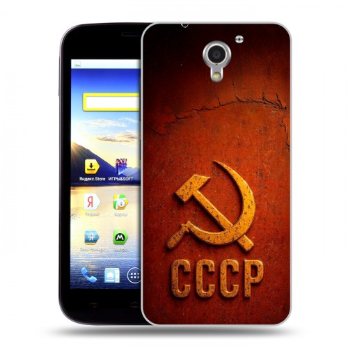 Дизайнерский пластиковый чехол для ZTE Blade A510 Флаг Герб СССР