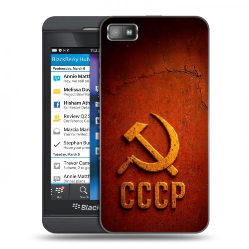 Дизайнерский пластиковый чехол для BlackBerry Z10 Флаг Герб СССР