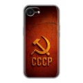 Дизайнерский силиконовый чехол для Iphone 16e Флаг Герб СССР