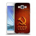 Дизайнерский пластиковый чехол для Samsung Galaxy A5 Флаг Герб СССР