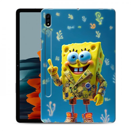 Дизайнерский силиконовый чехол для Samsung Galaxy Tab S7 Спанч боб Спанчбоб