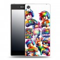 Дизайнерский пластиковый чехол для Sony Xperia E5 Roblox Роблокс