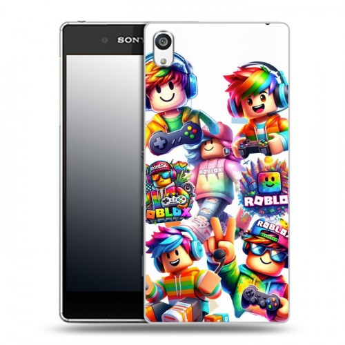 Дизайнерский пластиковый чехол для Sony Xperia E5 Roblox Роблокс