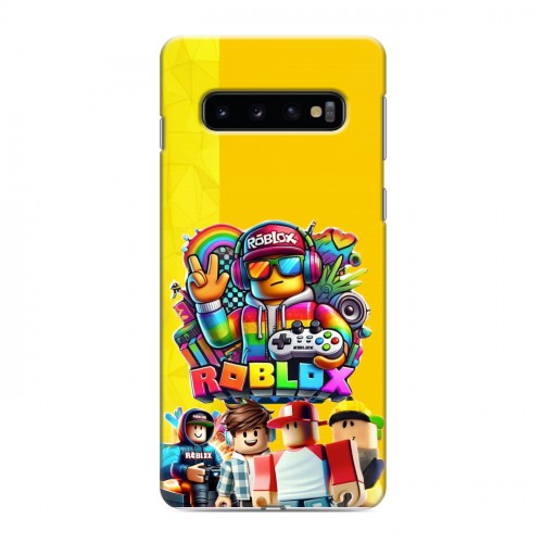 Дизайнерский силиконовый с усиленными углами чехол для Samsung Galaxy S10 Roblox Роблокс