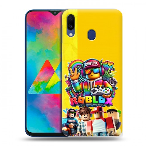 Дизайнерский пластиковый чехол для Samsung Galaxy M20 Roblox Роблокс