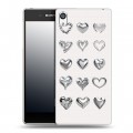 Дизайнерский пластиковый чехол для Sony Xperia E5 Y2K сердечки