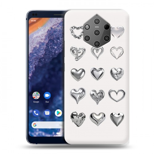 Дизайнерский пластиковый чехол для Nokia 9 PureView Y2K сердечки