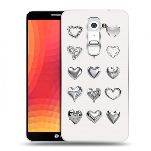 Дизайнерский пластиковый чехол для LG Optimus G2 Y2K сердечки