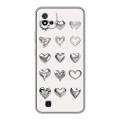 Дизайнерский силиконовый чехол для Realme C20 Y2K сердечки