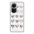 Дизайнерский силиконовый чехол для OPPO Reno10 Y2K сердечки