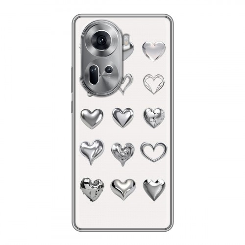 Дизайнерский силиконовый чехол для OPPO Reno 11 Y2K сердечки