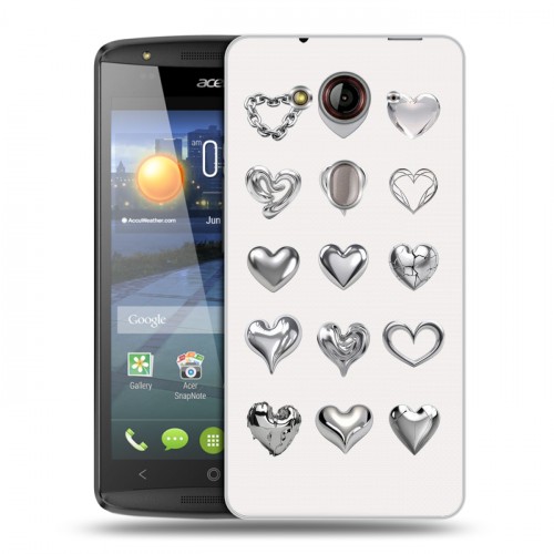 Дизайнерский пластиковый чехол для Acer Liquid E3 Y2K сердечки