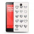 Дизайнерский пластиковый чехол для Xiaomi RedMi Note Y2K сердечки