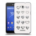 Дизайнерский пластиковый чехол для Sony Xperia E4g Y2K сердечки