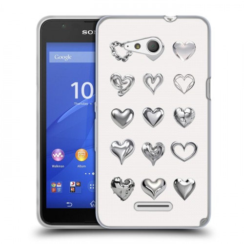Дизайнерский пластиковый чехол для Sony Xperia E4g Y2K сердечки