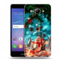 Дизайнерский пластиковый чехол для Huawei Y3 (2017) Новый год