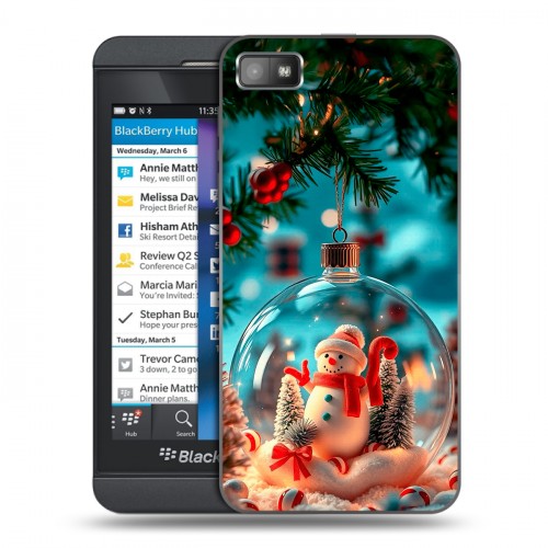 Дизайнерский пластиковый чехол для BlackBerry Z10 Новый год